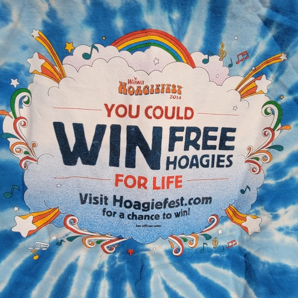 WAWA Hoagiefest 2014 Blue & White Tie-Dye Small Unisex Hoagie For Life T-Shirt! - Picture 11 of 11